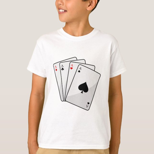 Camiseta Cuadrupletas Tarjetas de póquer Aces (Anverso)