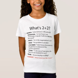 Camiseta Cuál es 2+¿2? Chistes divertidos del retruécano