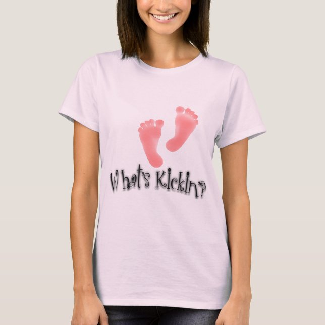 Camiseta Cuál es diseños de maternidad del Kickin'? (Anverso)