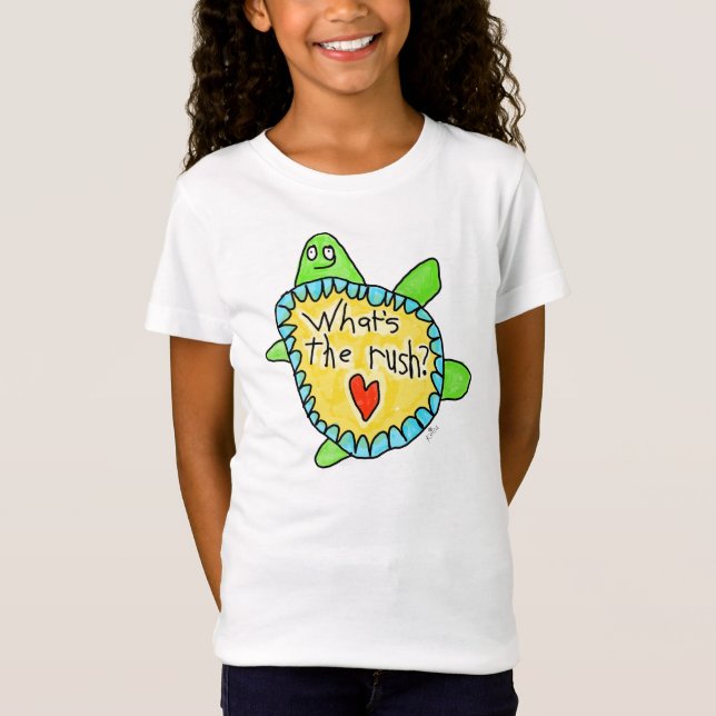 Camiseta "¿Cuál es la prisa?" Tortuga (Anverso)