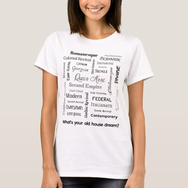 Camiseta ¿Cuál es su viejo sueño de la casa? (Luz) (Anverso)
