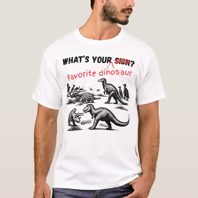 Camiseta ¿Cuál es tu DINOSAURIO favorito (Anverso)