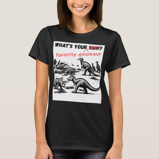 Camiseta ¿Cuál es tu DINOSAURIO favorito (Anverso)