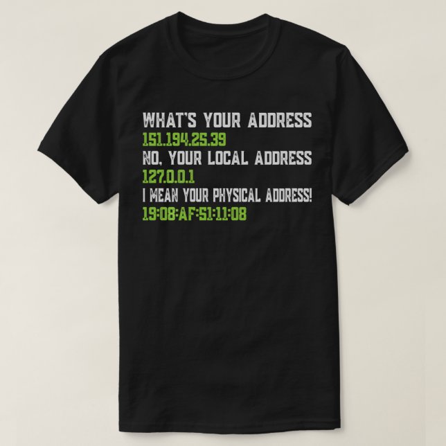 Camiseta ¿Cuál es tu dirección? Diversos programadores de T (Diseño del anverso)