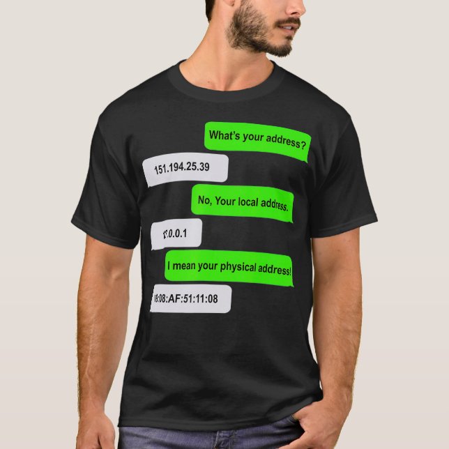 Camiseta Cuál es tu dirección Funny Networking Computer Ner (Anverso)