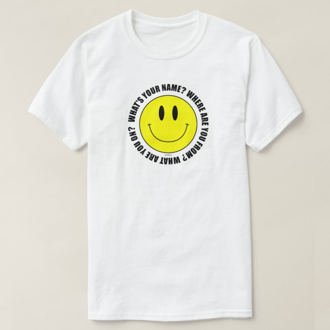 Camiseta ¿Cuál es tu nombre? Smilie T-Shirt SUBTLE EDITION (Diseño del anverso)