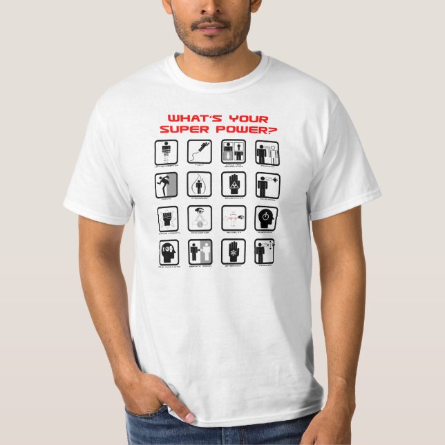 Camiseta ¿Cuál es tu superpoder? Poderes científicos (Anverso)