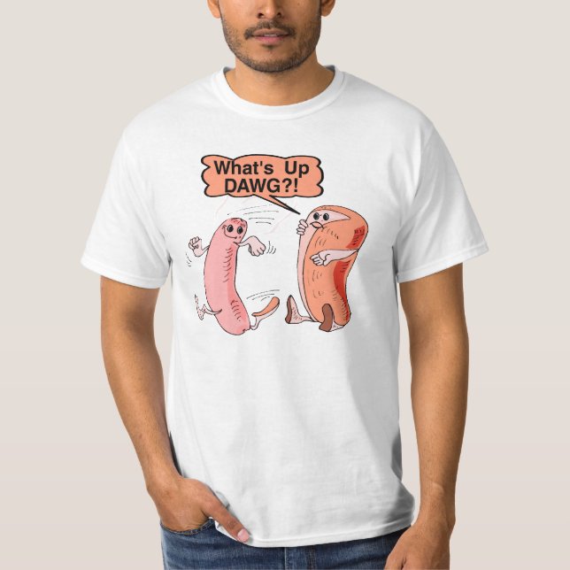 Camiseta Cuál está encima de Dawg (Anverso)