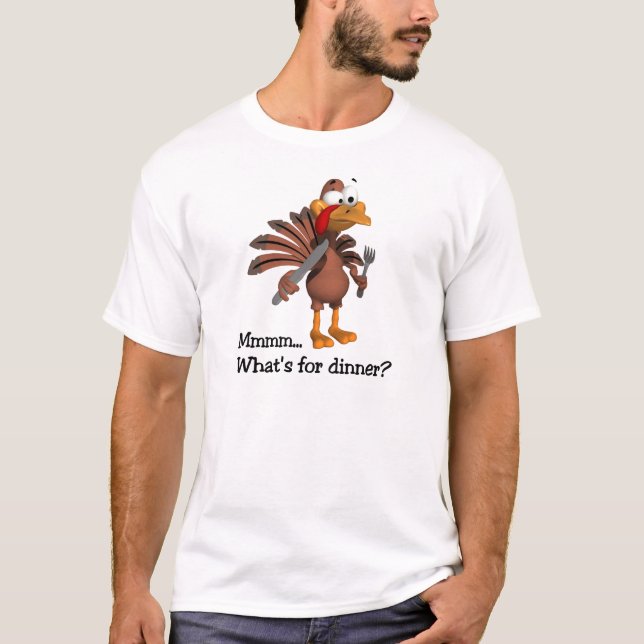 Camiseta ¿Cuál está para la cena? (Anverso)