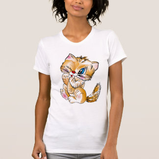 Camiseta Cualidad de gatos con rosas narices rojas