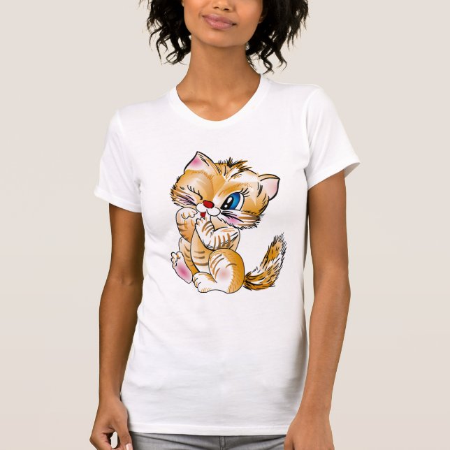 Camiseta Cualidad de gatos con rosas narices rojas (Anverso)
