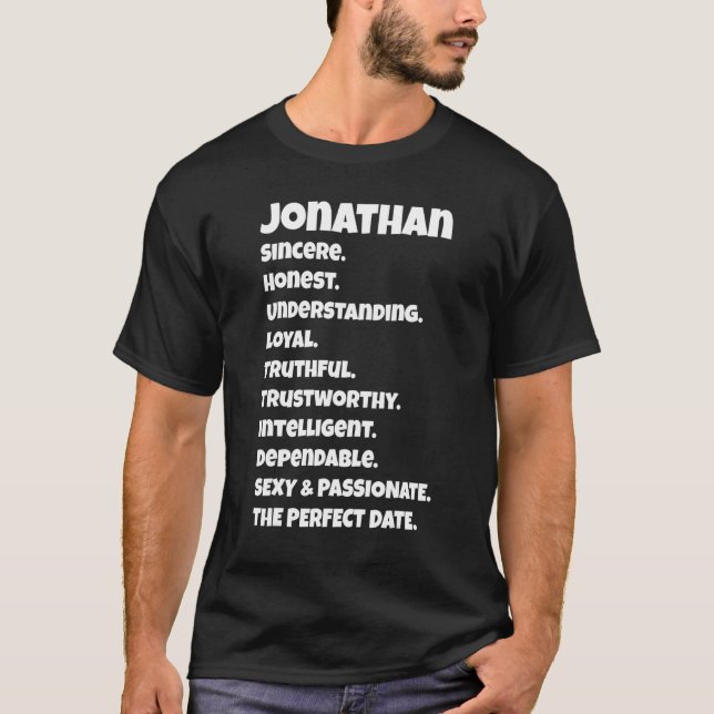 Camiseta Cualidades de cita perfectas de Jonathan Dicho sar (Anverso)