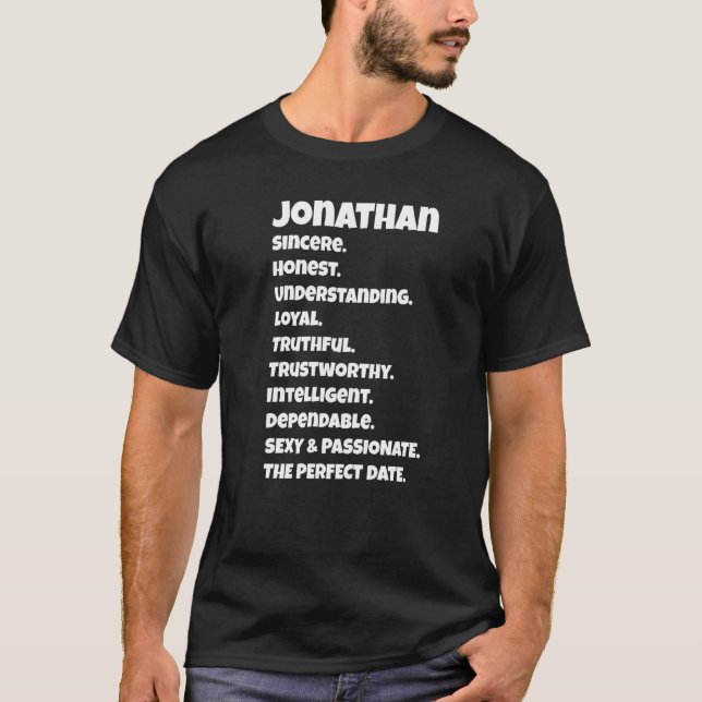 Camiseta Cualidades de una cita perfecta de Jonathan Dicho  (Anverso)