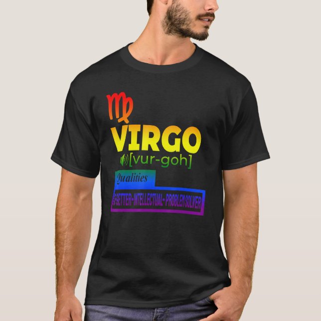 Camiseta Cualidades Zodiacas de Virgo Colorido (Anverso)