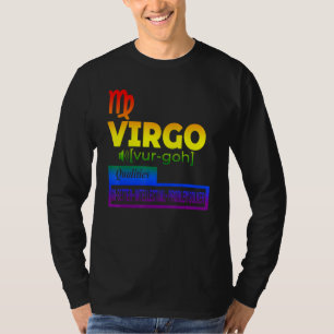 Camiseta Cualidades Zodiacas de Virgo Colorido