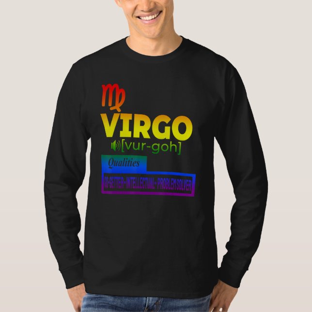 Camiseta Cualidades Zodiacas de Virgo Colorido (Anverso)