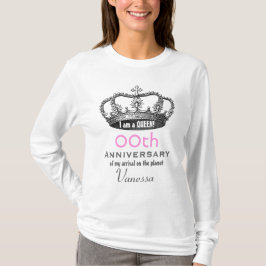 Camiseta Cualquie aniversario del cumpleaños del año de la