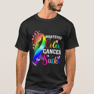 Camiseta Cualquier Color El Cáncer Chupa Colorido Concienci