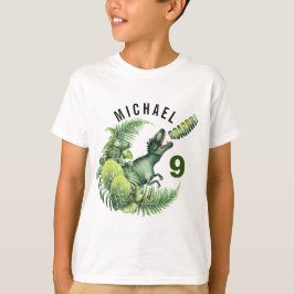 Camiseta CUALQUIER cumpleaños de niño de dinosaurio de edad