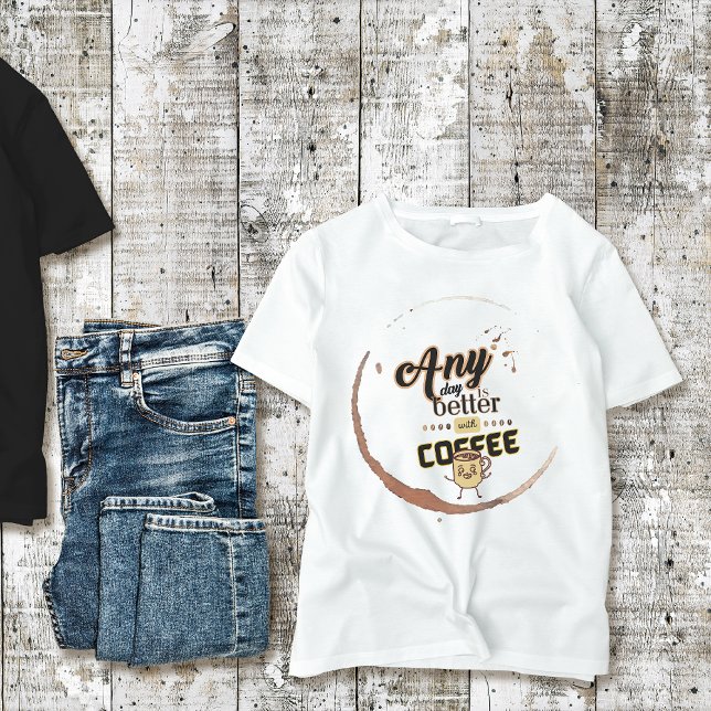 Camiseta Cualquier día es mejor con una oferta de café dive (Subido por el creador)