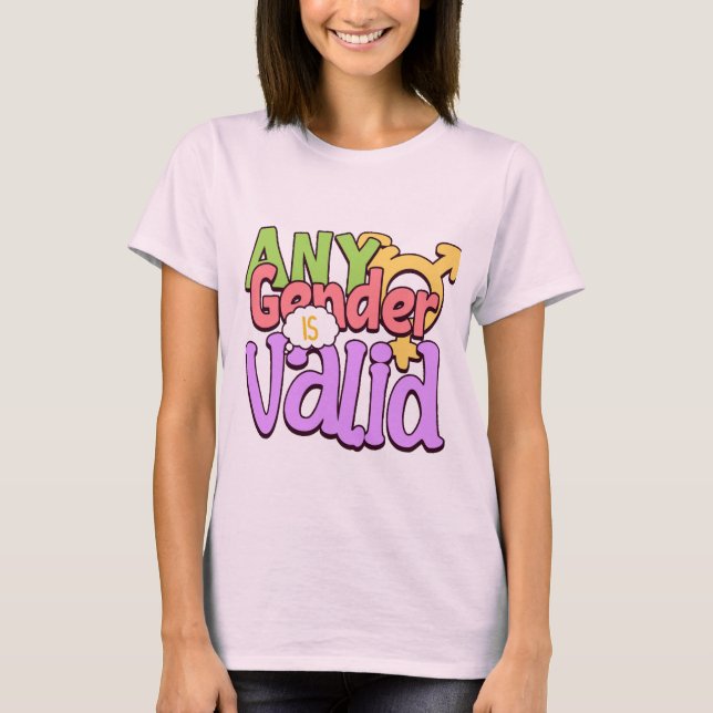 Camiseta Cualquier género es válido para la inclusión de gé (Anverso)