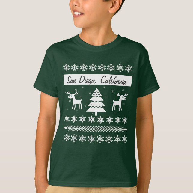 Camiseta Cualquier nombre de ciudad Navidades feos sudan re (Anverso)
