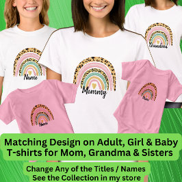 Camiseta Cualquier nombre que mamá mamá abuela Boho Rainbow