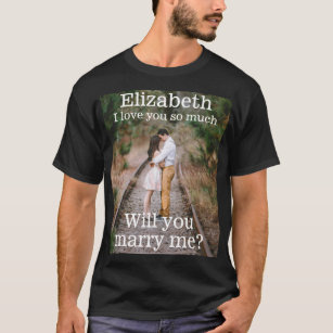 Camiseta Cualquier texto sobre la propuesta de matrimonio f