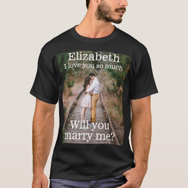 Camiseta Cualquier texto sobre la propuesta de matrimonio f (Anverso)