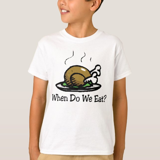 Camiseta ¿Cuándo Comemos? Divertido Pavo de Vacaciones de A (Anverso)