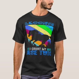 Camiseta Cuando cuento mis bendiciones cuento mi caballo do