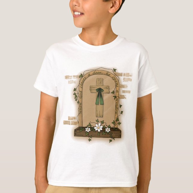 Camiseta Cuando Dios cierra una puerta, abre una ventana (Anverso)