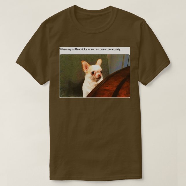 Camiseta cuando el café entra en picada y también la ansied (Diseño del anverso)