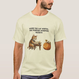 Camiseta cuando el gato escribe la calabaza susurra secreto