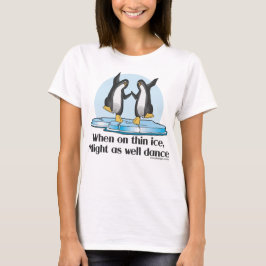 Camiseta Cuando en delgado diseño divertido de los pingüino