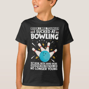 Camiseta Cuando era joven Bowling, divertido Humor Gag Bowl