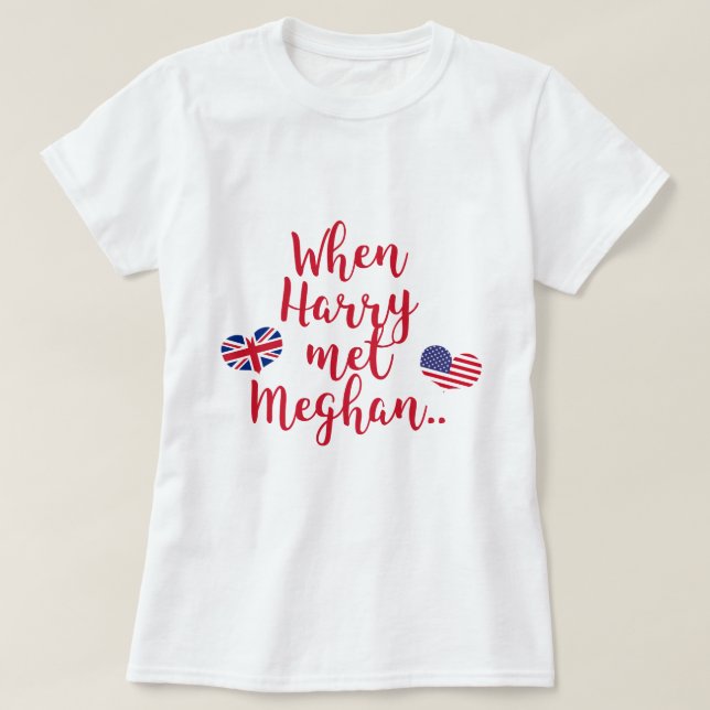 Camiseta Cuando Harry conoció a Meghan | Boda Real Divertid (Diseño del anverso)