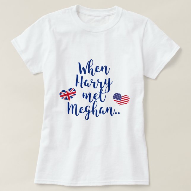 Camiseta Cuando Harry conoció a Meghan | Boda Real Divertid (Diseño del anverso)