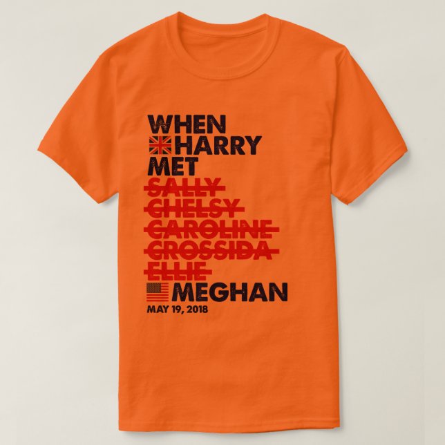 Camiseta ¡Cuando Harry conoció a Meghan Royal Boda Quirky M (Diseño del anverso)
