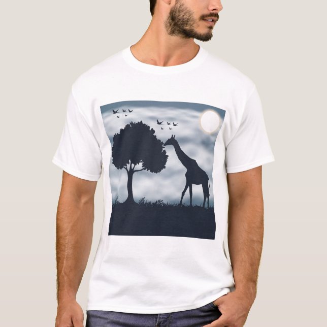 Camiseta Cuando la luna susurra a la jirafa (Anverso)