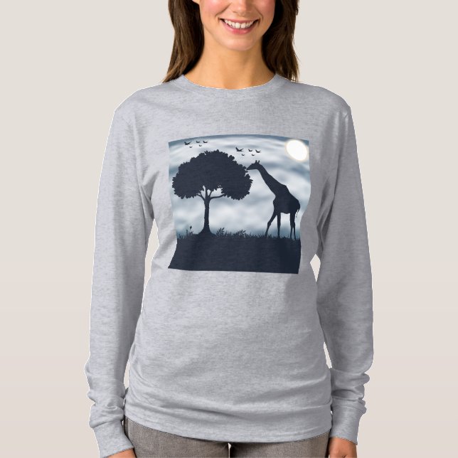 Camiseta Cuando la luna susurra a la jirafa (Anverso)