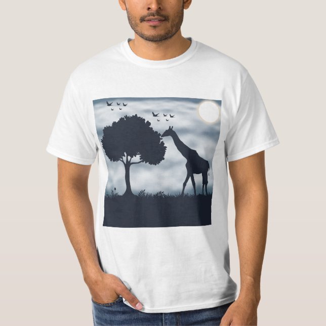 Camiseta Cuando la luna susurra a la jirafa (Anverso)