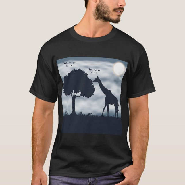 Camiseta Cuando la luna susurra a la jirafa (Anverso)