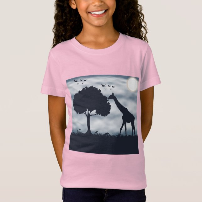 Camiseta Cuando la luna susurra a la jirafa (Anverso)