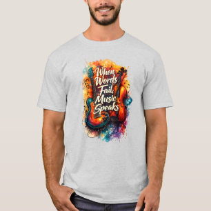 Camiseta Cuando las Palabras Fallan la Música Habla – Guita