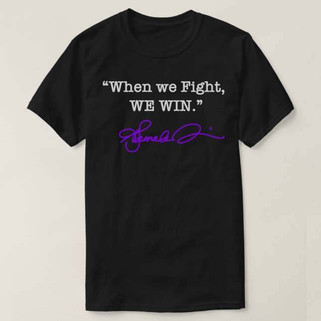Camiseta Cuando luchamos ganamos la firma púrpura de Kamala (Diseño del anverso)