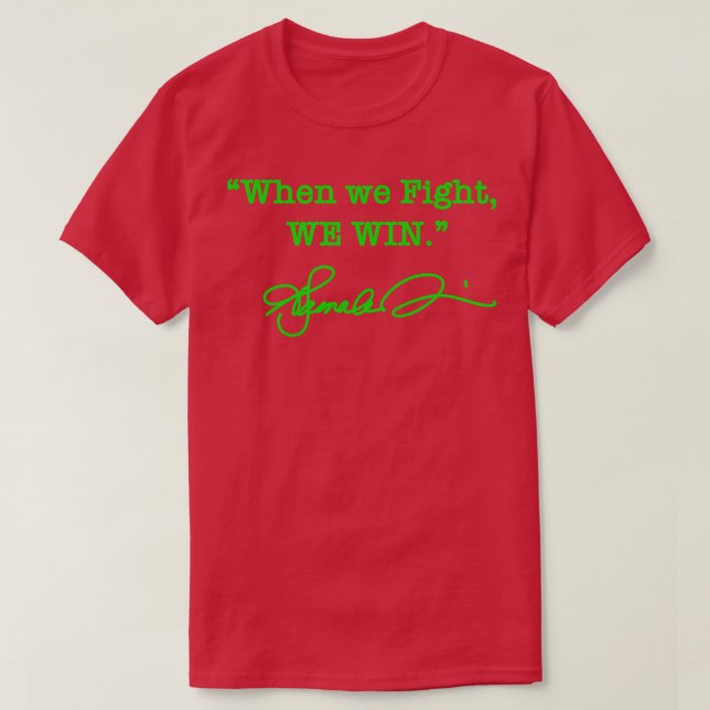 Camiseta Cuando luchamos ganamos la firma verde de Kamala T (Diseño del anverso)