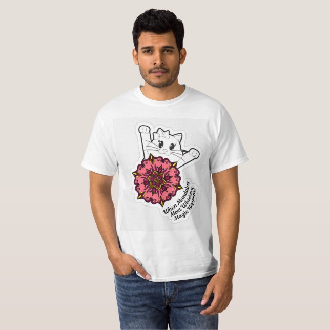 Camiseta Cuando Mandalas Conoce A Whiskers, ¡Ocurre La Mági (Anverso completo)