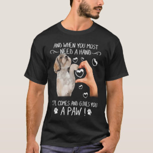 Camiseta Cuando Más Necesitas Una Vida De Mano Shih Tzu Par