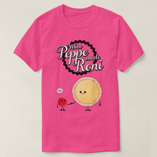 Camiseta Cuando Peppe se encuentra con Roni Funny Pepperoni (Diseño del anverso)